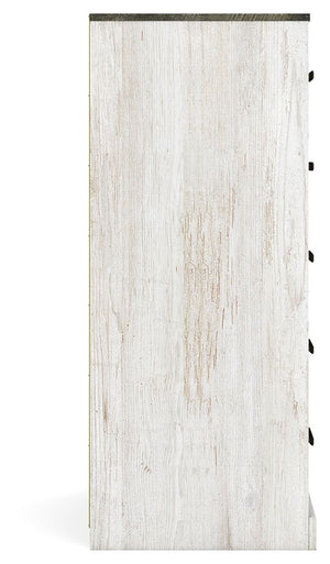 Shawburn - White / Black / Gray - Five Drawer Chest - Vinyl-Wrapped