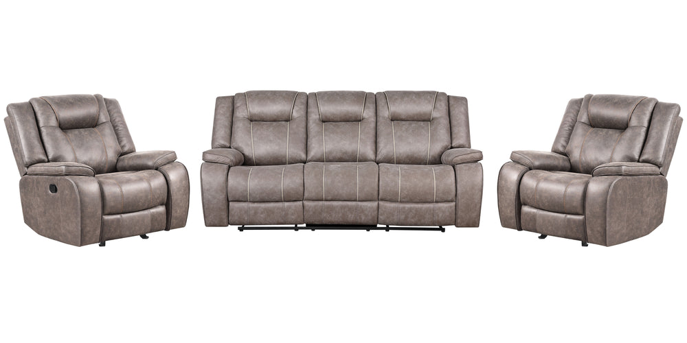 Plush, stuffed, and easy, the Blake Manual Dual-Reclining Sofa, Loveseat, and Recliner will feel at home in most any living space. Easy to clean (just wipe the high-performance fabric with a soft cloth!) and easy to operate (simply pull the latch to utili
