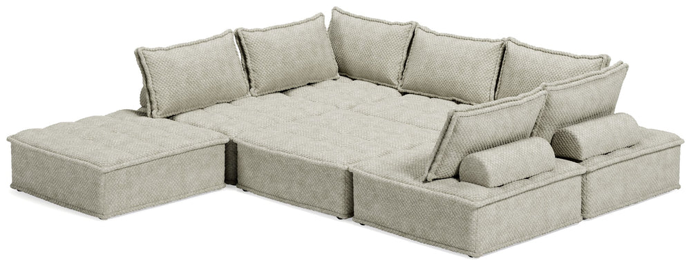 Be bold with a modern take on seating. This accent chair set has an armless design and carries a checkered taupe upholstery neutral enough to fit in any style while elevating it at the same time. Thanks to its modular design, making the transformation fro