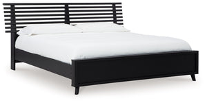 Sophisticated style for the savvy shopper. This panel bed prioritizes affordable, on-trend design. Its subtle replicated texture recalls the natural beauty of wood, highlighting the slatted styling. And a matte black finish savvily suits different approac