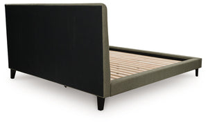 Chirason - Sage Green - King Upholstered Bed With Roll Slats