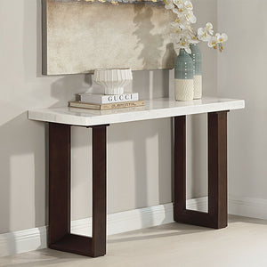 Edwyn - Sofa Table With Marble Top - White