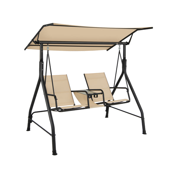 Made of high quality fabric that is breathable  fast drying and wear resistant  the outdoor patio swing chair is durable and comfortable to sit on. Â  Additionally  the heavy-duty spring hook as well as the strong steel frame ensure the stability and hold