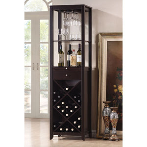  stylish solution to storing a small wine collection and makes it easier than ever to pop open a bottle of vino when the occasion arises. Display delicate crystal wine glasses at the top in the wine glass rack