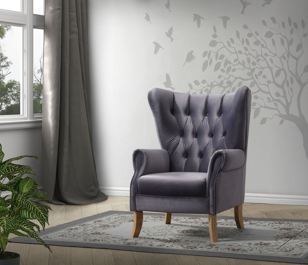 Wingback Club Chair, Tight Back & Seat Cushion (1+1) CONSTRUCTION] SEAT: Full Foam