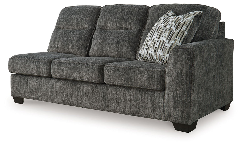 This right-arm facing sofa is made with polyester upholstery. Pairs with other items in the series to make a sectional.<br><br><b>Additional Dimensions</b><br><ul><li>Arm height: 27-"</li><li>Seat depth: 21-"</li><li>Seat height: 20-"</li><li>Top of cushi
