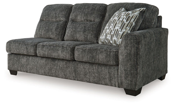 This right-arm facing sofa is made with polyester upholstery. Pairs with other items in the series to make a sectional.<br><br><b>Additional Dimensions</b><br><ul><li>Arm height: 27-"</li><li>Seat depth: 21-"</li><li>Seat height: 20-"</li><li>Top of cushi