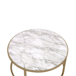 Shanish - Coffee Table - Faux Marble & Gold