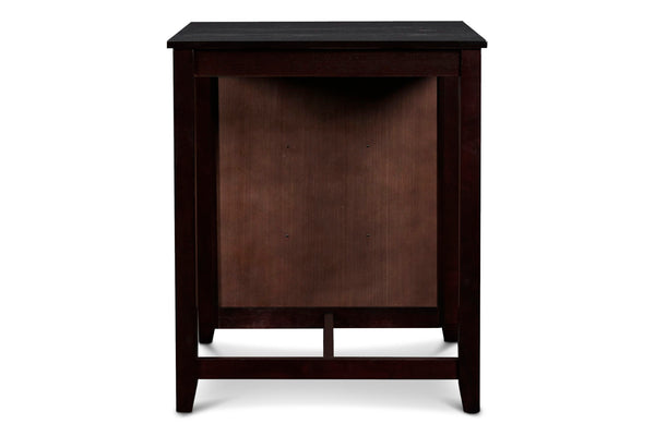 Gia - Counter Table With 2 Chairs & Storage Shelf - Ebony