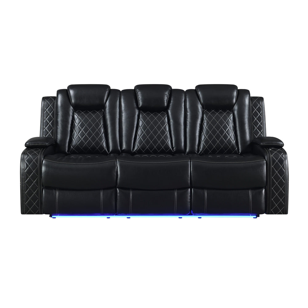 The Orion Motion Collection is a comfortable and stylish choice for any home. The collection includes a sofa with dual recliners, a console loveseat with dual recliners, and a glider recliner, providing you with plenty of options for relaxation.Made from 