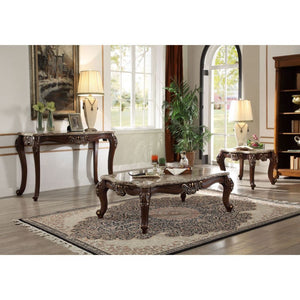 KD, Rectangular Leg Coffee Table â€¢ No Storage (Open Base) â€¢ Scalloped Marble Top: Turkey Import Marble with MDF â€¢ Wooden Scalloped Apron with Carved Floral Motifs: Contrast Gold-Brush Accent, Poplar Wood â€¢ Wooden Queen Anne Legs: Contrast Gold-Bru