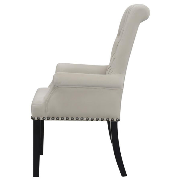 Alana - Velvet Upholstered Dining Arm Chair - Sand