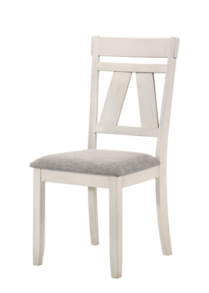The Maisie Wood Dining Chair with Upholstered Seat, available as a set of two, offers the perfect combination of durability and rustic charm for your dining area. Crafted from solid rubberwood, these dining side chairs are designed to be sturdy and long-l