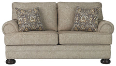 This sumptuously styled loveseat proves that a richly traditional look doesnâ€™t have to break the bank. Flared effect gives the classic roll arms a relaxed feel, while the choice of a plush chenille upholstery in oatmeal is earthy elegance at its best. D