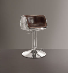 The Brancaster incredible design features smooth lines, combining with aluminum and leather together to bring you a vintage sensation in the living room. Characterized by bucket seat with sturdy metal base and footrest, our Brancaster adjustable stool is 