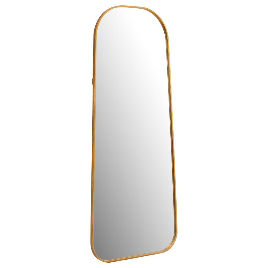 A fashion-forward look takes on simple style for perfect balance in a casual bedroom or dressing space. This floor mirror delivers a well-rounded design that dresses up or tones down a semi-formal or casual living area. A full-length design doubles the co