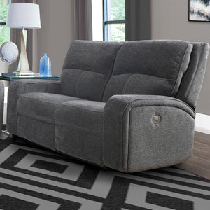 Polaris - Bizmark Grey Power Reclining Loveseat