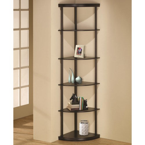 Bookcases Corner Bookshelf in Dark Finish