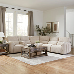 Modesto - Buttercream 6 Piece Modular Power Reclining Sectional with Power Adjustable Headrests
