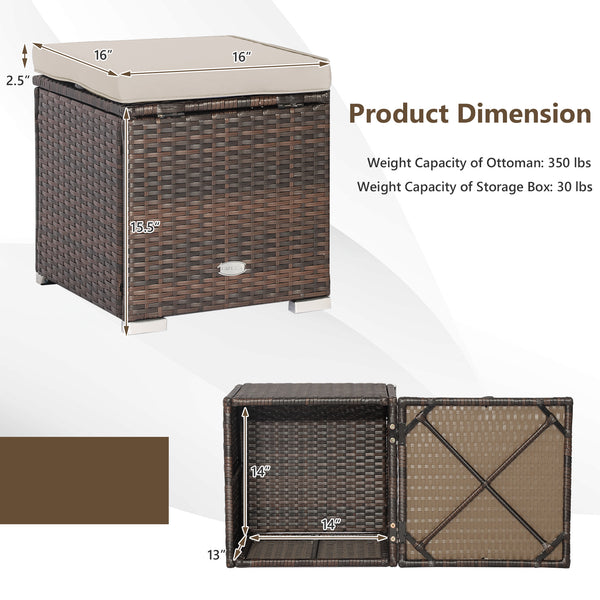 Can be used as a storage box  a footstool  a side table or an additional seat<br>Ample storage space inside offers more convenience<br>Soft seat cushions bring you optimal comfort<br>Smooth zippers make the cushion cover easy to remove and wash<br>Stable 