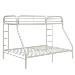 Bring home this Tritan twin XL over queen bunk bed to let your kids enjoy personal space without compromising on style. Superior quality metal for durability, built-in side ladders for easy access, and full length guard rails for safety. Choose from a var