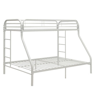 Bring home this Tritan twin XL over queen bunk bed to let your kids enjoy personal space without compromising on style. Superior quality metal for durability, built-in side ladders for easy access, and full length guard rails for safety. Choose from a var