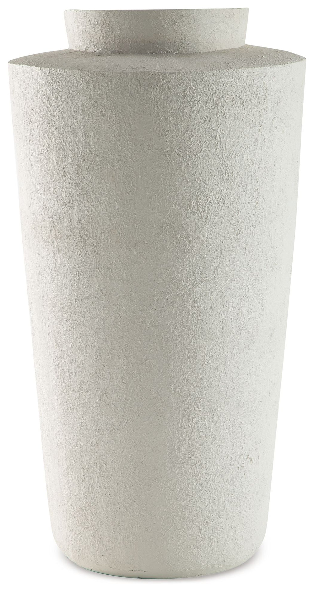 Simply chic. With its textured pattern and asymmetrical top, this cream-colored floor vase is a subtly stylish addition to your decor. Refresh the look by switching out your favorite faux floral arrangements from season to season.<br/><br/><b>Product Feat