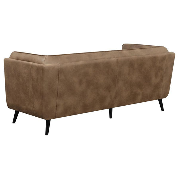 Thatcher - Upholstered Tuxedo Arm Tufted Sofa - Brown
