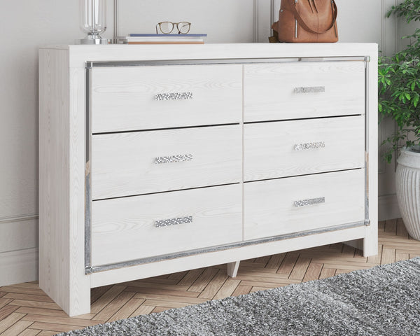  this dresser is a beautiful blend of style and luxury. Shiny chrome-tone accents