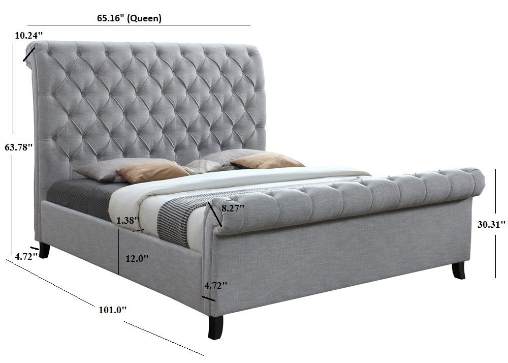 Kate-Uph Queen Bed-Gray<h4><b>Kate - Queen Footboard - Gray</b></h4> <table width="100%"><colgroup><col style="width: 30%"> <col style="width: 70%"> </colgroup> <tbody> <tr> <td>Dimensions</td> <td> 65.80"L x 101.20"D x 63.80"H</td> </tr> <tr> <td>Weight<