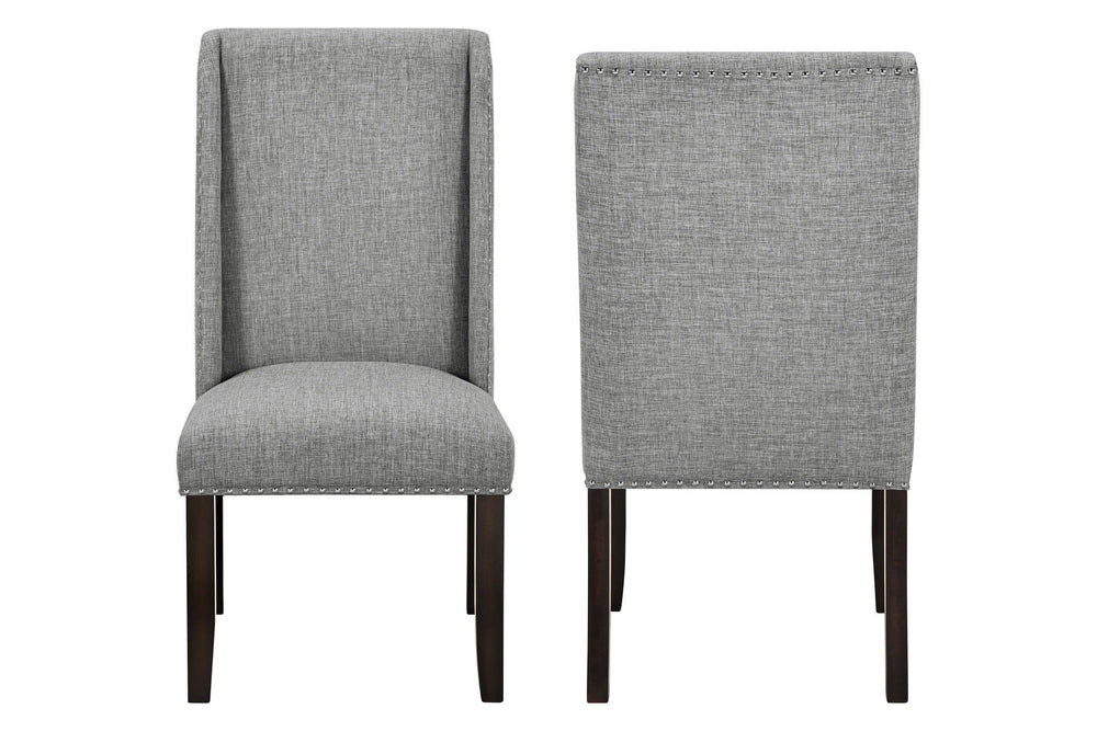 The Faust Upholstered Parsons Dining Chairs combine elegant design with quality construction, making this set of 2 chairs a perfect addition to any dining space. Crafted from solid rubberwood and eco-friendly manufactured woods, these chairs are built to 
