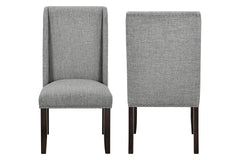 The Faust Upholstered Parsons Dining Chairs combine elegant design with quality construction, making this set of 2 chairs a perfect addition to any dining space. Crafted from solid rubberwood and eco-friendly manufactured woods, these chairs are built to 