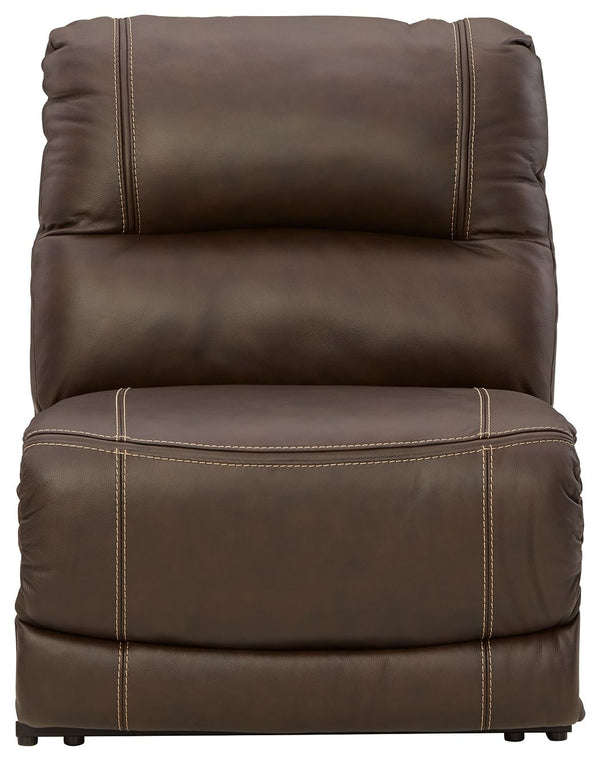 Dunleith - Chocolate - 7-Piece Power Reclining Sectional With LAF And RAF Zero Wall Power Recliners