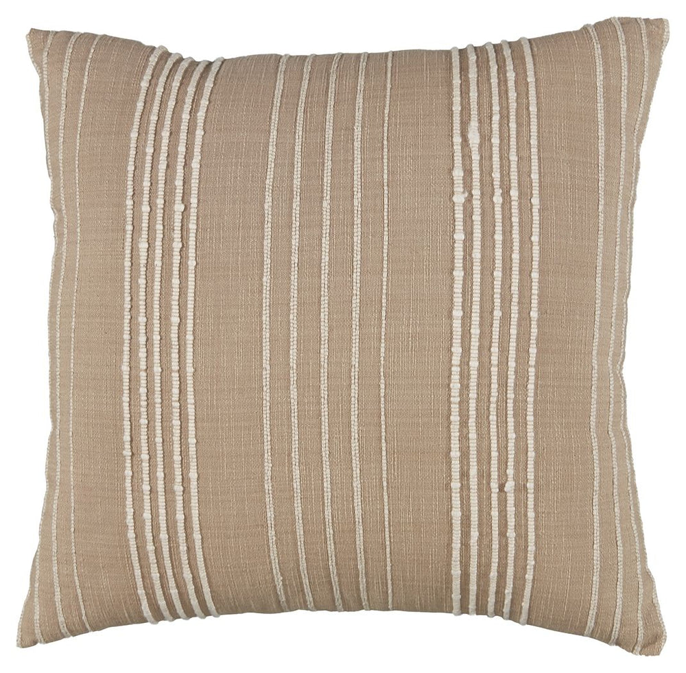 Set your sights on stripes with this pillow. Its soft neutral shades and understated pattern have a sense of effortless beauty. What a welcome addition to your relaxed retreat.<br/><br/><b>Product Features</b><ul><li>Made of cotton</li><li>Soft polyfill</