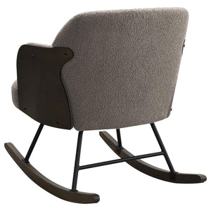 Paige - Boucle Upholstered Mid Back Rocking Chair - Taupe