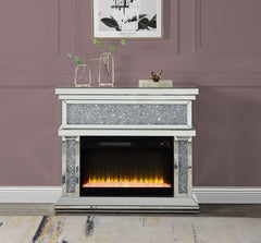 Noralie - Fireplace - Pearl Silver - 39-"L x 12-"W x 36-"H