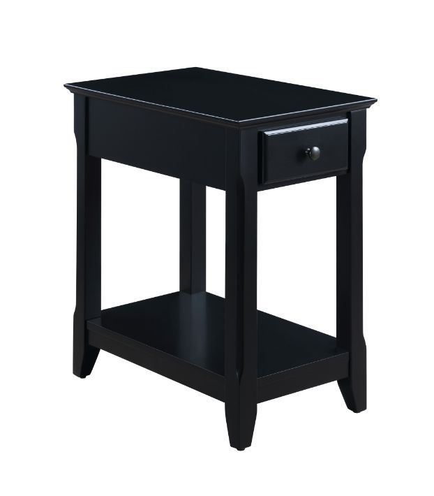 Classic and timeless without being garish. The wooden accent table shows it-'s elegant silhouette in a attractive finish. A storage drawer under the table top helps your hide odds and ends around the living area, with a bottom shelf for magazine or decora