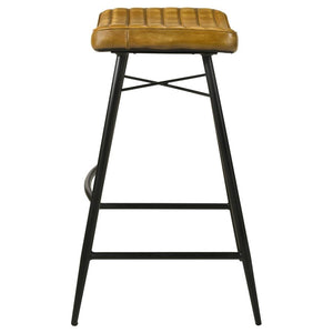 Bayu - Leather Upholstered Bar Stool (Set of 2) - Antique Camel