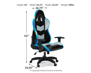 Lynxtyn - Black / Gray - Home Office Swivel Desk Chair