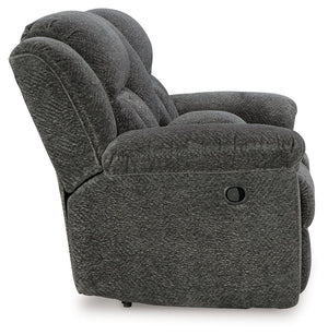 Frohn - Graphite - Dbl Reclining Loveseat with Console