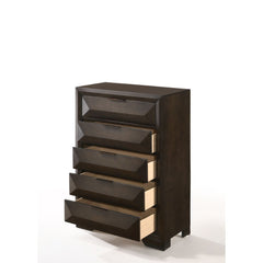 5 Drw Drawer: Beveled Fronts, Glide Center Metal (Kenlin Glide, Ext. 8-"), Dovetail English Front & Back, Felt-Lined Top Drawer Only, Safety Stop Included, Manual Close, Hardware: Finger Pull (Single) CONSTRUCTION: Wooden Case Good with Wood Veneer Q&A] C
