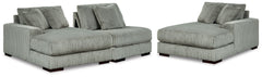 Plush and posh. Showcase your eye for on-trend texture with the statement-making cord upholstery of this sectional with double chaise. Its stunningly soft fabric entices in a warn neutral hue, complementing contemporary color palettes. Sink into the cushi
