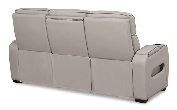 Boyington - Gray - Power Reclining Sofa With Adj Headrest