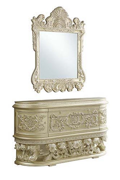 Vatican - Dresser - Beige - 73-"<br/><br/><b>Product Features</b><ul><li>Button Tufted</li><li>Scrolled Floral & Upholstery Headboard & Footboard</li><li>Feltlined Drawer</li><li>Metal Side Drawer Glide</li><li>2/3 Drawer Extension</li><li>Safety Stop Inc