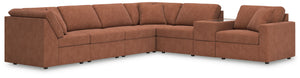 Looking cool and contemporary is great. But when it comes down to it, youâ€™re all about low-maintenance lounging. With the performance fabric on this sectional with console, cleaning spills is a breeze. Its customizable modular design caters to your ever