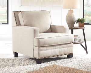  turn to this designer chair and ottoman. Wind down at the end of a long day when you sink into this canyon of comfort. <h4><b>Claredon - Linen - Chair</b></h4> <table width=-"100%-"><colgroup><col style=-"width: 30%