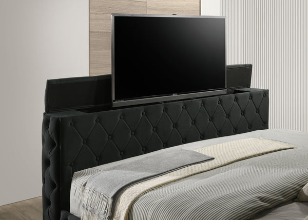  deeply tufted headboard