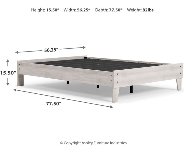 Shawburn - Whitewash - Full Platform Bed