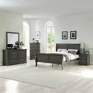 Louis Philippe - Eastern King Bed - Dark Gray