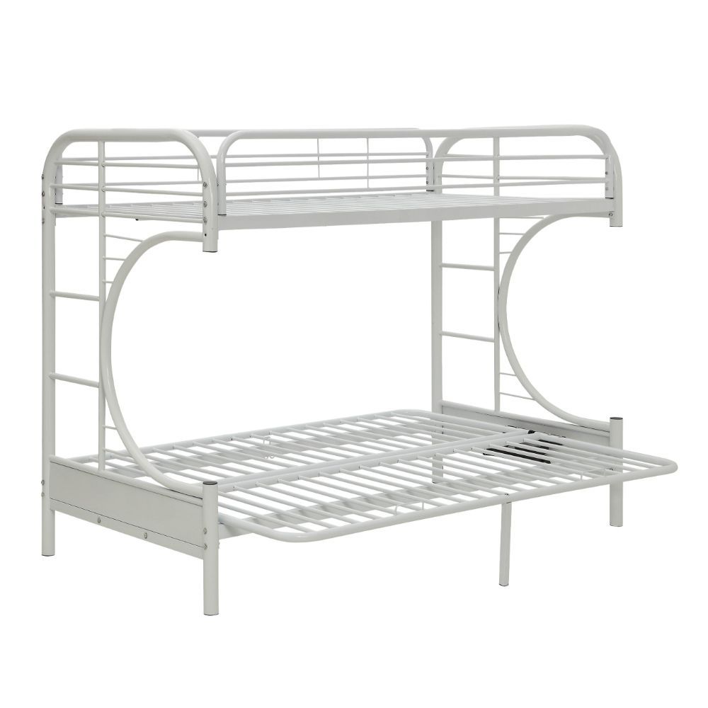Bring home this Eclipse twin XL over queen-futon bunk bed to let your kids enjoy personal space without compromising on style. The convertible futon feature allows to switch from a sit to sleep position by simply lifting the light weight of the seat